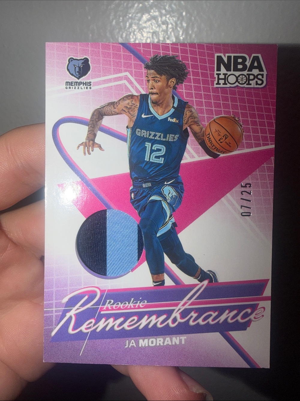 Panini Memphis Grizzlies Pink and Purple Ja Morant Card